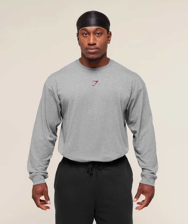 Gymshark Power Long Sleeve T-Shirt - Charcoal Core Marl