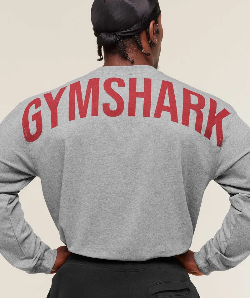 Gymshark Power Long Sleeve T-Shirt - Charcoal Core Marl