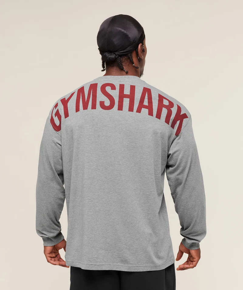 Gymshark Power Long Sleeve T-Shirt - Charcoal Core Marl
