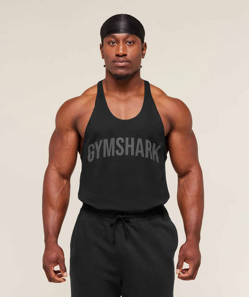 Gymshark Power Stringer - Black/Asphalt Grey