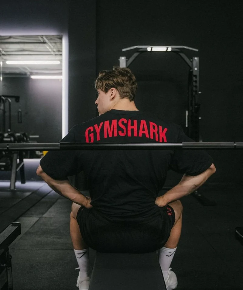 Gymshark Power T-Shirt - Black/Conditioning Red