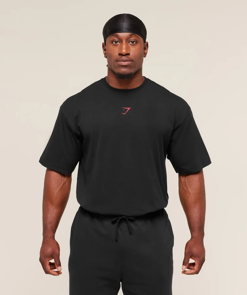 Gymshark Power T-Shirt - Black/Conditioning Red