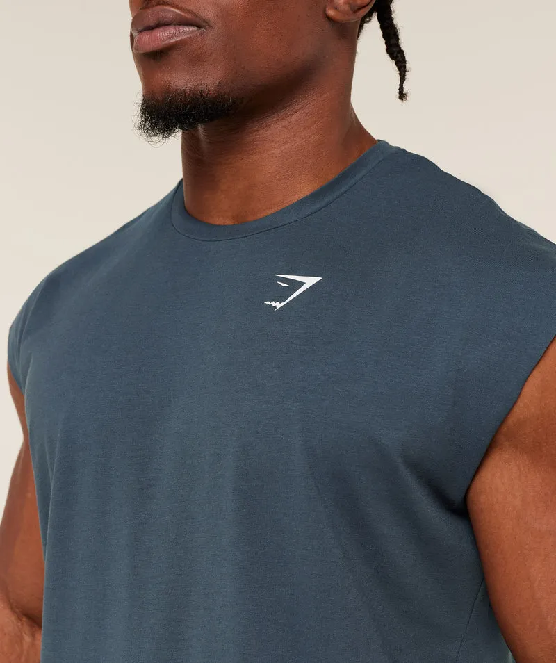 Gymshark Critical Cut Off Tank - Stealth Blue