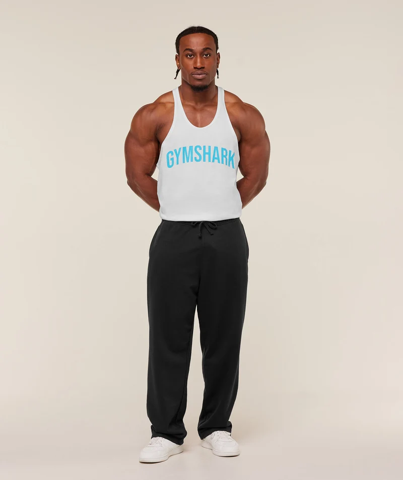 Gymshark Power Stringer - White/Brand Blue