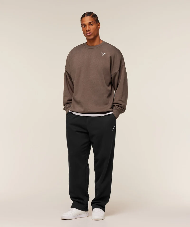 Gymshark Crest Oversized Crew - Soft Brown
