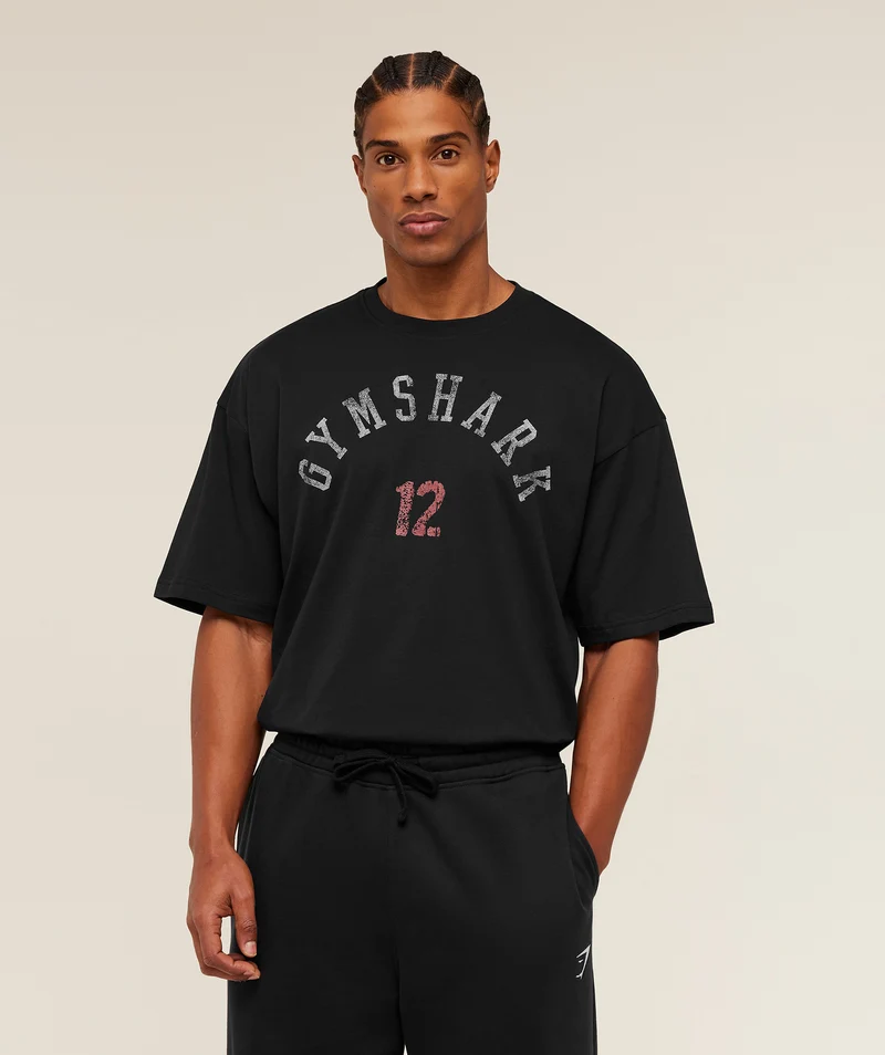 Gymshark 12 Graphic T-Shirt - Black