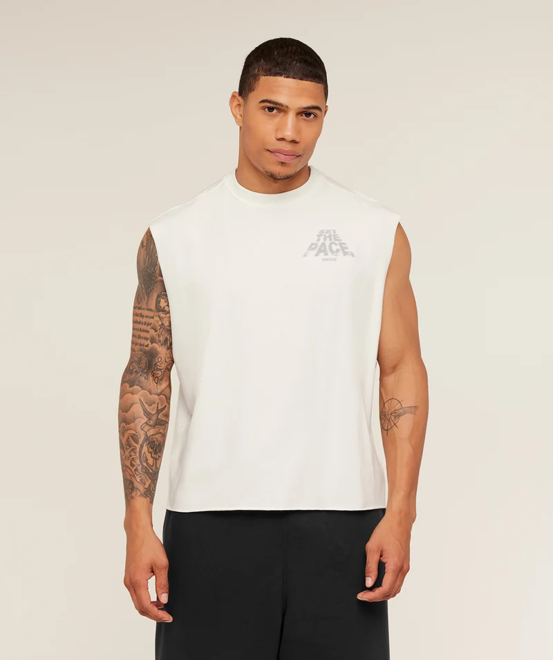 Gymshark Set The Pace Tank - Soft White