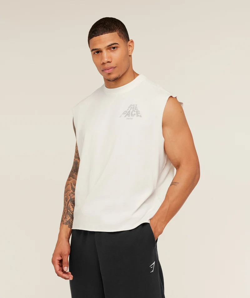 Gymshark Set The Pace Tank - Soft White
