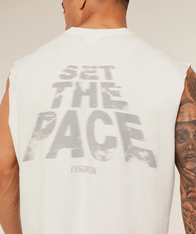 Gymshark Set The Pace Tank - Soft White