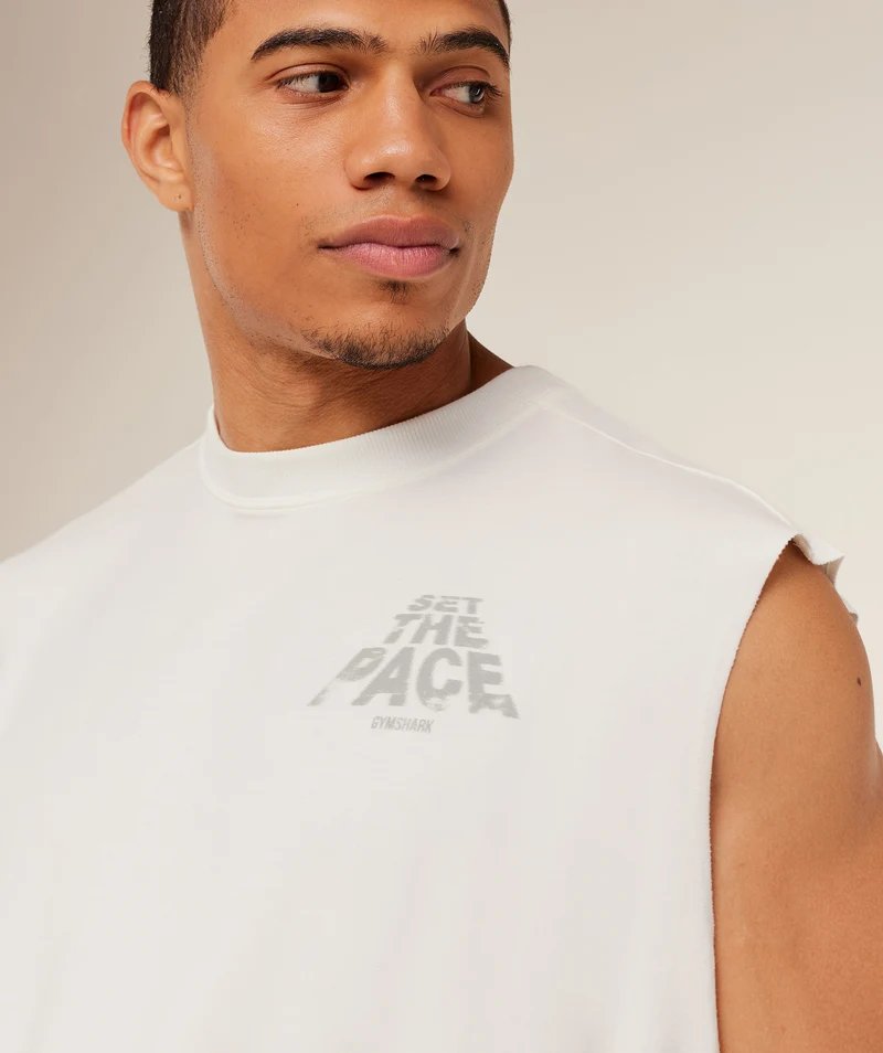Gymshark Set The Pace Tank - Soft White
