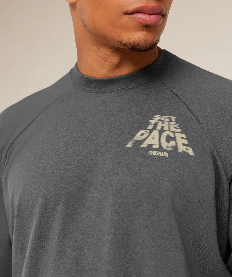 Gymshark Set The Pace Boxy T-Shirt - Graphite Grey