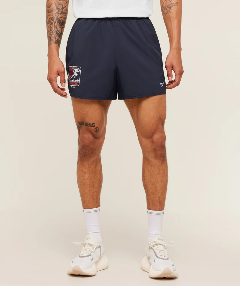 Gymshark Run Club Graphic Short - Heavy Blue