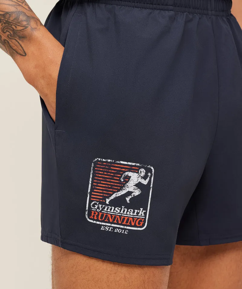 Gymshark Run Club Graphic Short - Heavy Blue