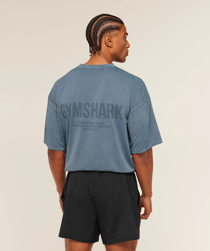 Gymshark Conditioning Club Washed T-Shirt - Iron Blue/Wash