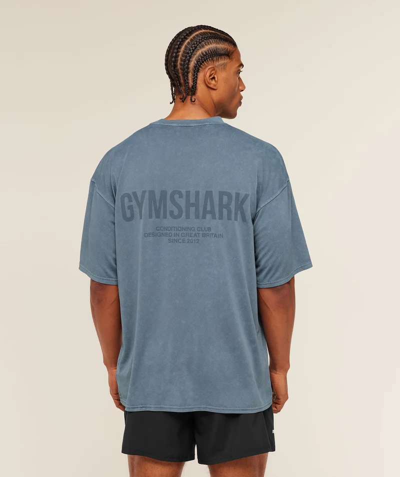 Gymshark Conditioning Club Washed T-Shirt - Iron Blue/Wash