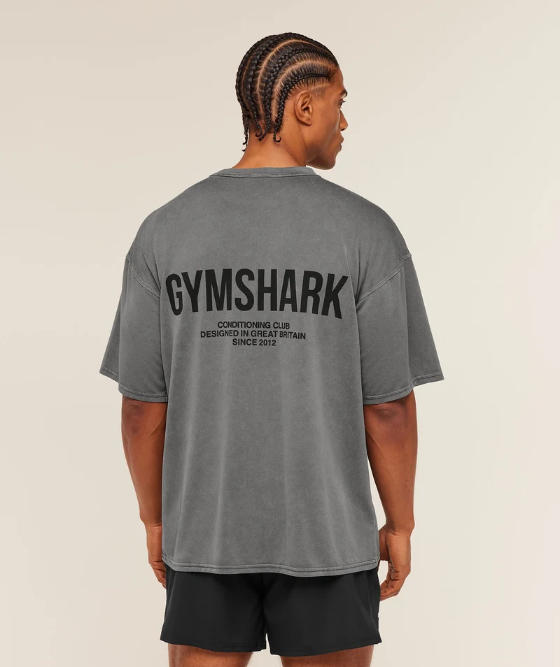 Gymshark Conditioning Club Washed T-Shirt - Black/Wash