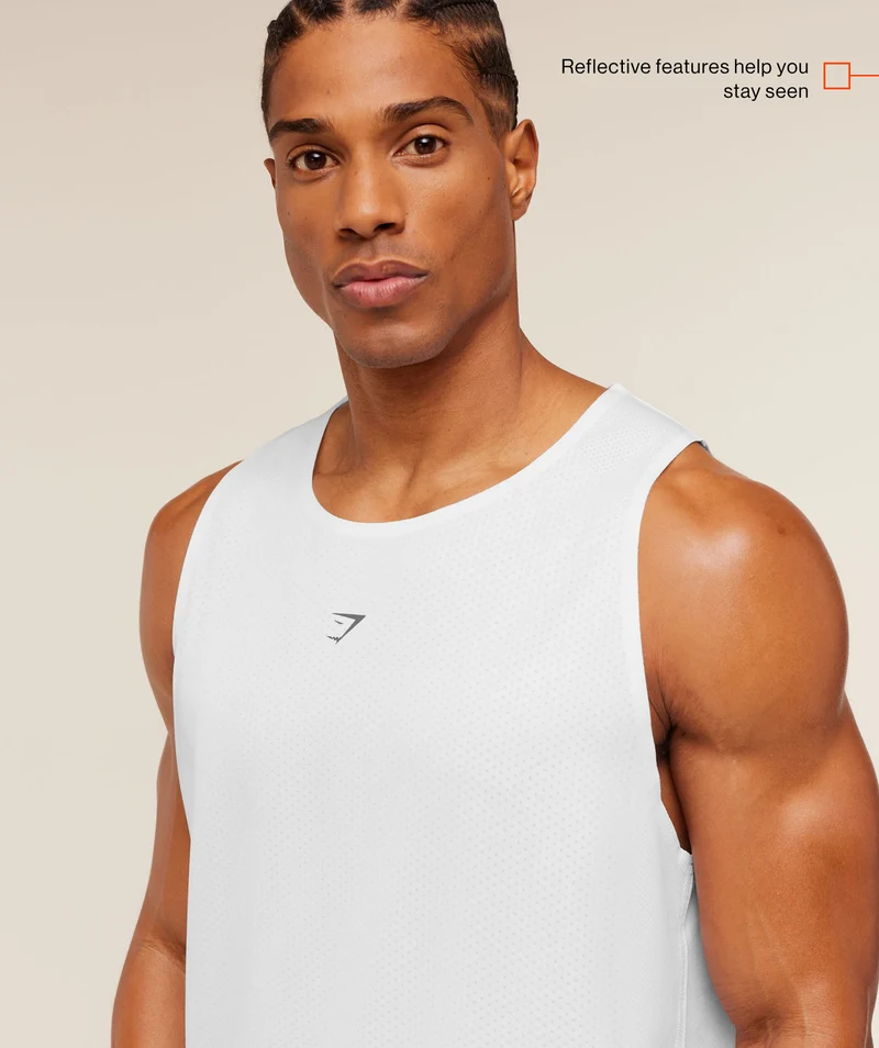 Gymshark Hybrid Engineered Jacquard Tank - White