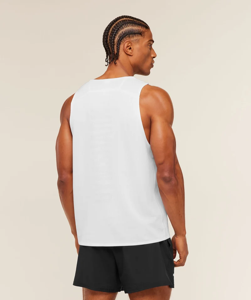 Gymshark Hybrid Engineered Jacquard Tank - White