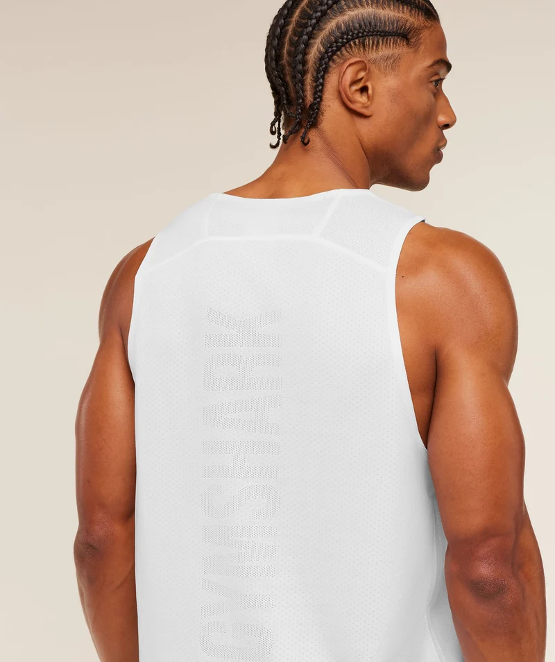 Gymshark Hybrid Engineered Jacquard Tank - White