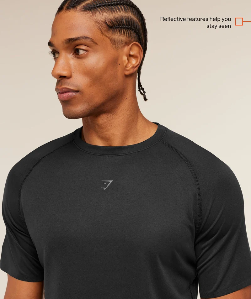 Gymshark Hybrid Engineered Jacquard T-Shirt - Black