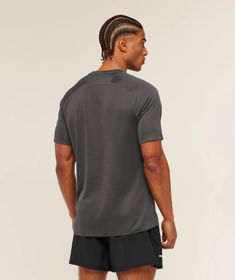 Gymshark Hybrid Engineered Jacquard T-Shirt - Onyx Grey
