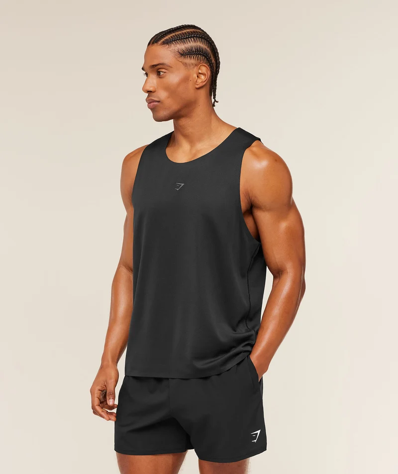 Gymshark Hybrid Engineered Jacquard Tank - Black