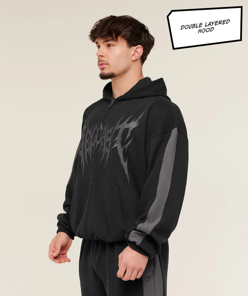 Gymshark x Carlos Belcast Zip Up Hoodie - Black
