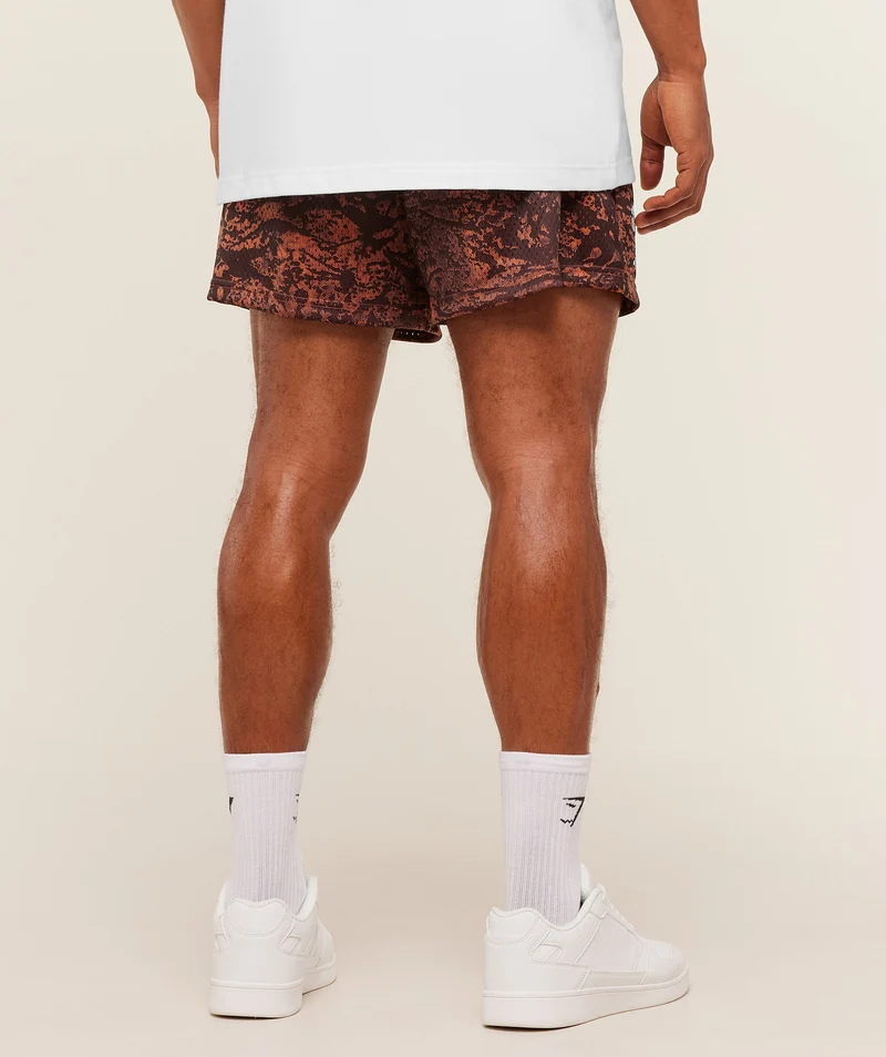 Gymshark Lifting Mesh 5" Shorts - Terracotta Orange
