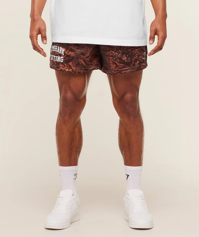 Gymshark Lifting Mesh 5" Shorts - Terracotta Orange