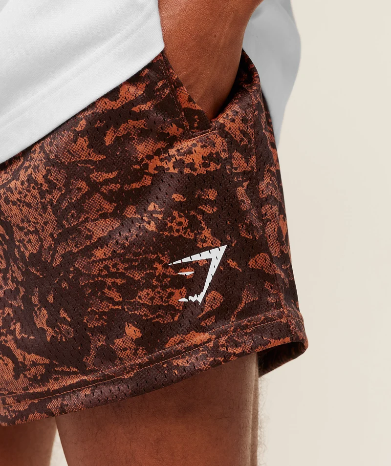 Gymshark Lifting Mesh 5" Shorts - Terracotta Orange
