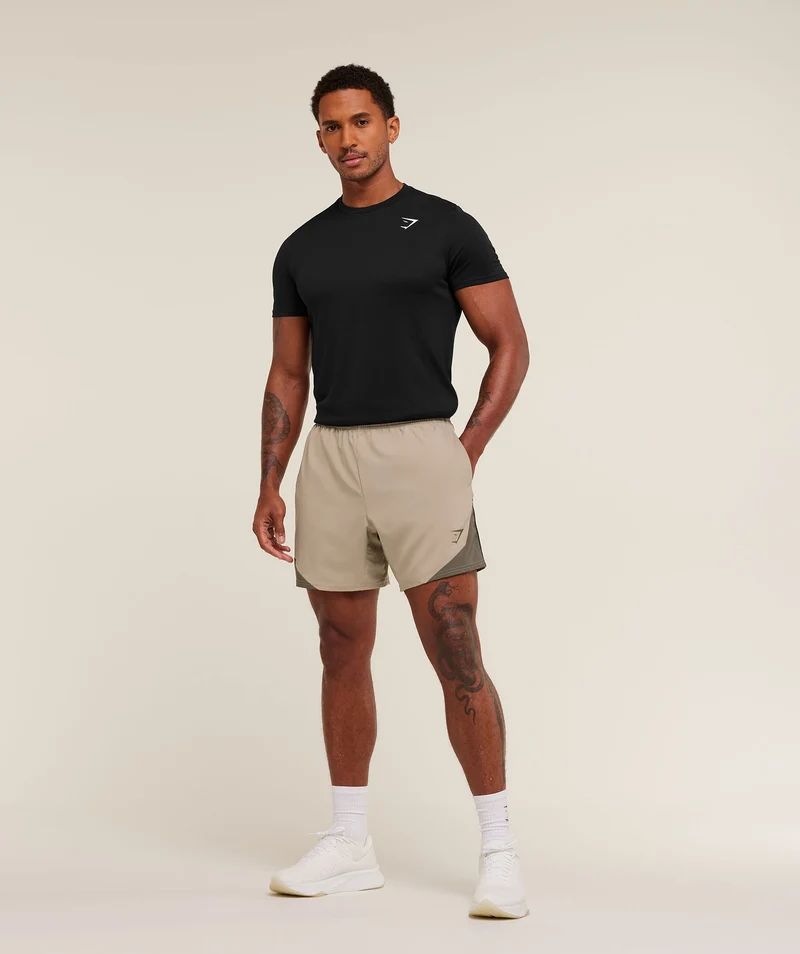 Gymshark Arrival Block 6" Shorts - Cement Brown