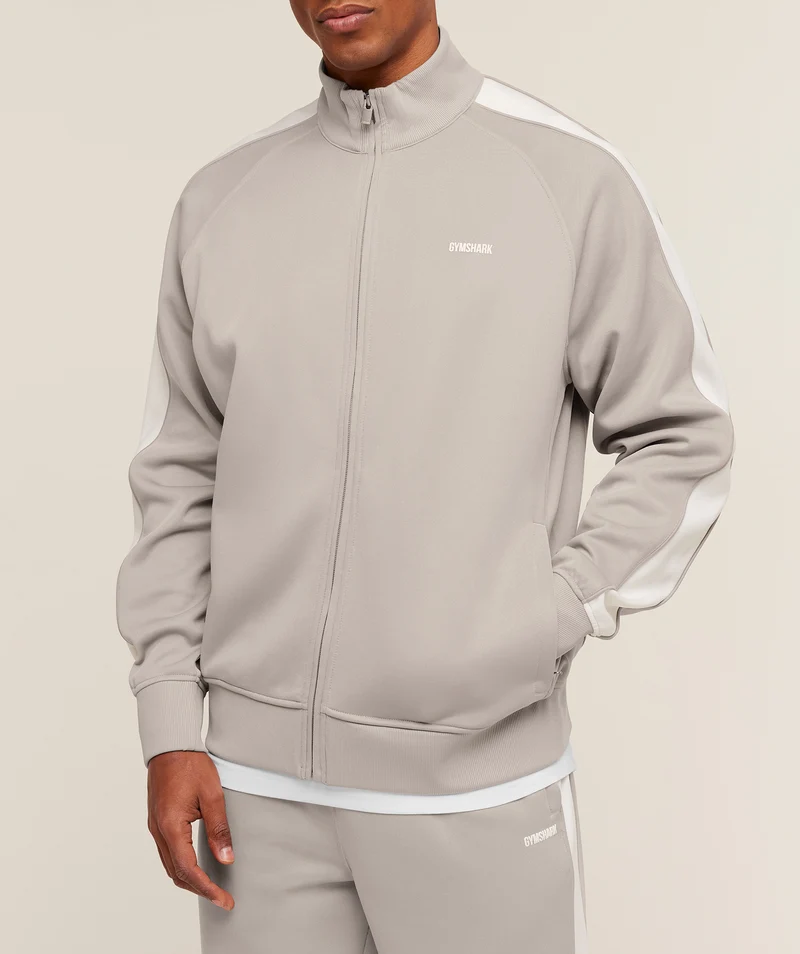 Gymshark Tricot Track Jacket - Mushroom Grey
