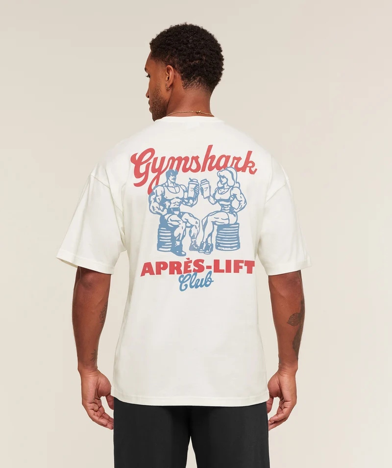 Gymshark Après-Lift Club T-Shirt - Soft White