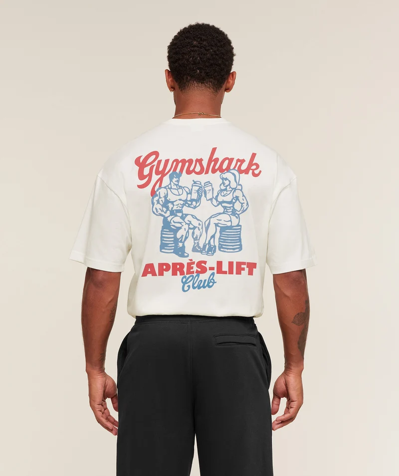 Gymshark Après-Lift Club T-Shirt - Soft White