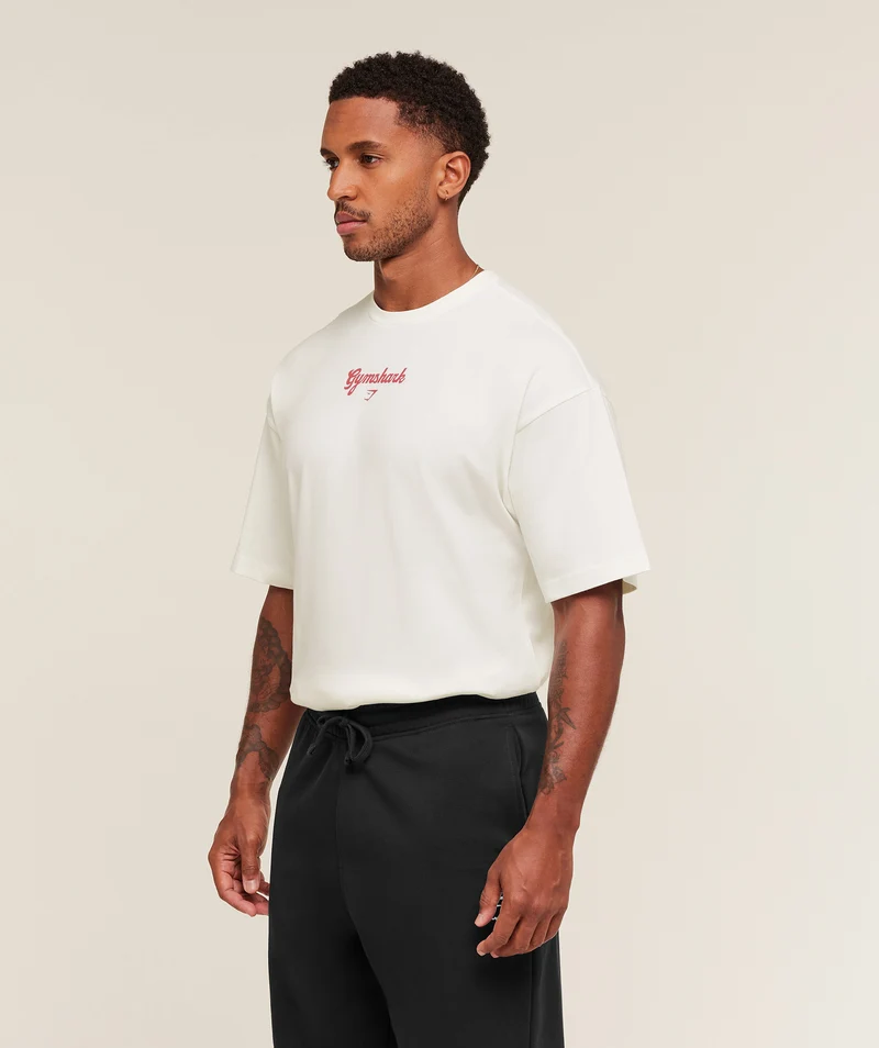 Gymshark Après-Lift Club T-Shirt - Soft White