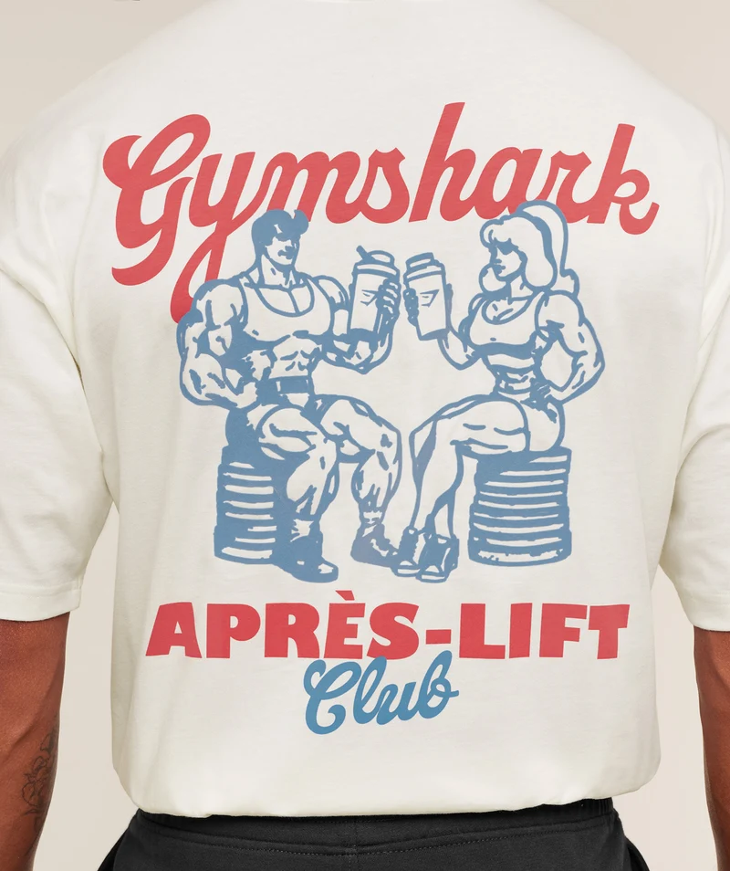 Gymshark Après-Lift Club T-Shirt - Soft White