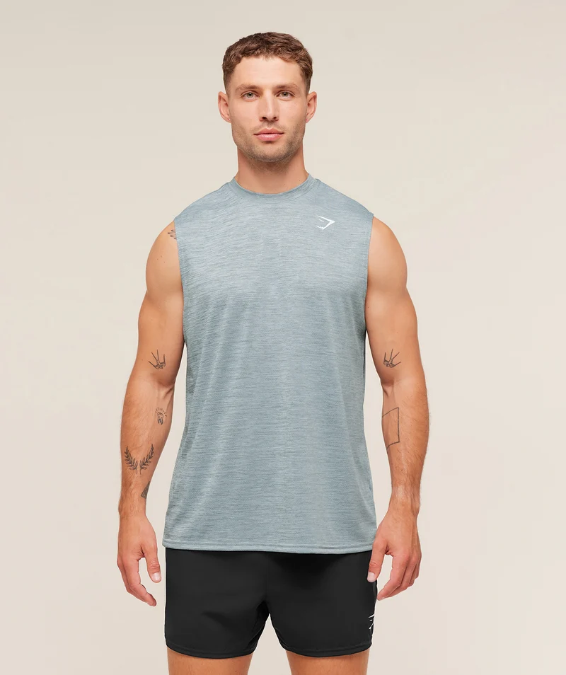 Gymshark Oversized Performance Tank - Smoke Blue/Denim Grey