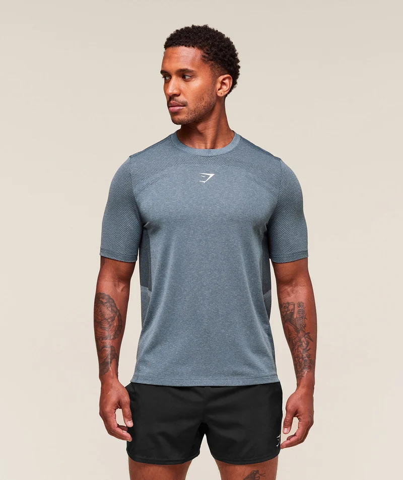 Gymshark Lightweight Seamless T-Shirt - Classic Blue/Success Blue