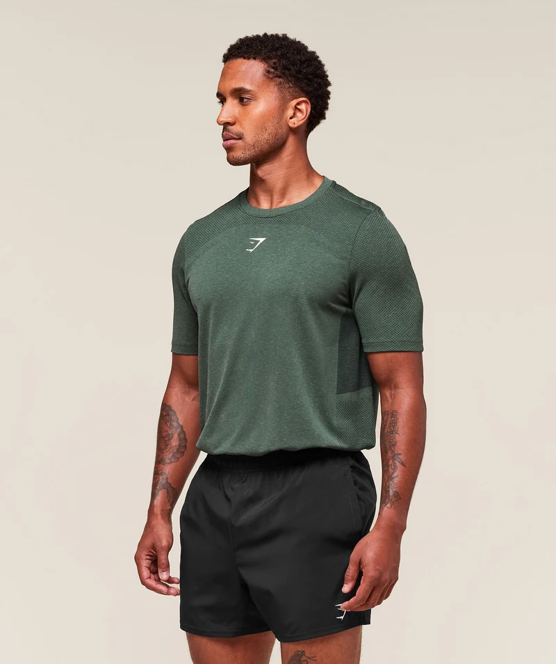 Gymshark Lightweight Seamless T-Shirt - Chalk Green/Base Green
