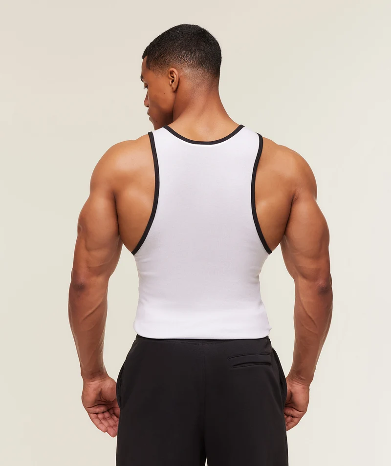 Gymshark Ribbed Tank 1PK - White/Black