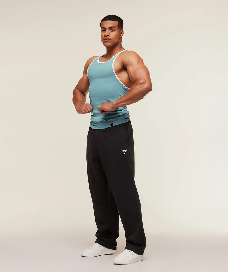Gymshark Ribbed Tank 1PK - Bench Blue/White