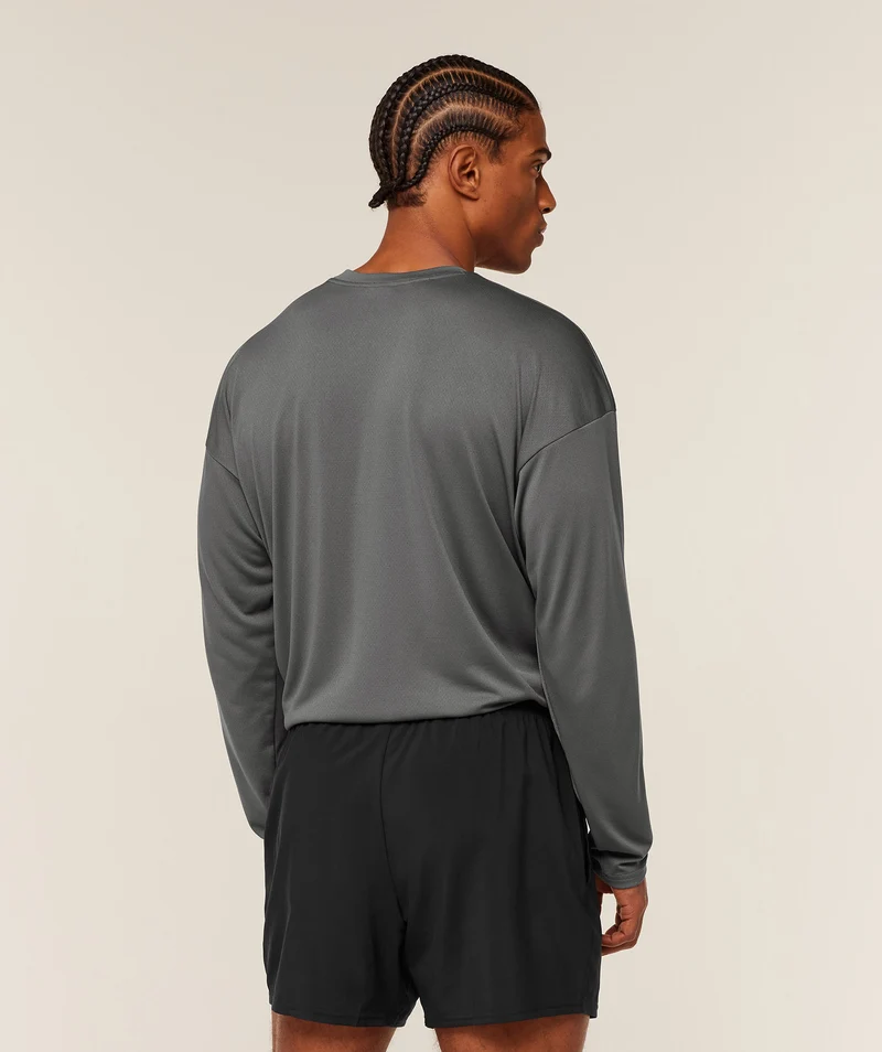 Gymshark Arrival Oversized Long Sleeve T-Shirt - Grey