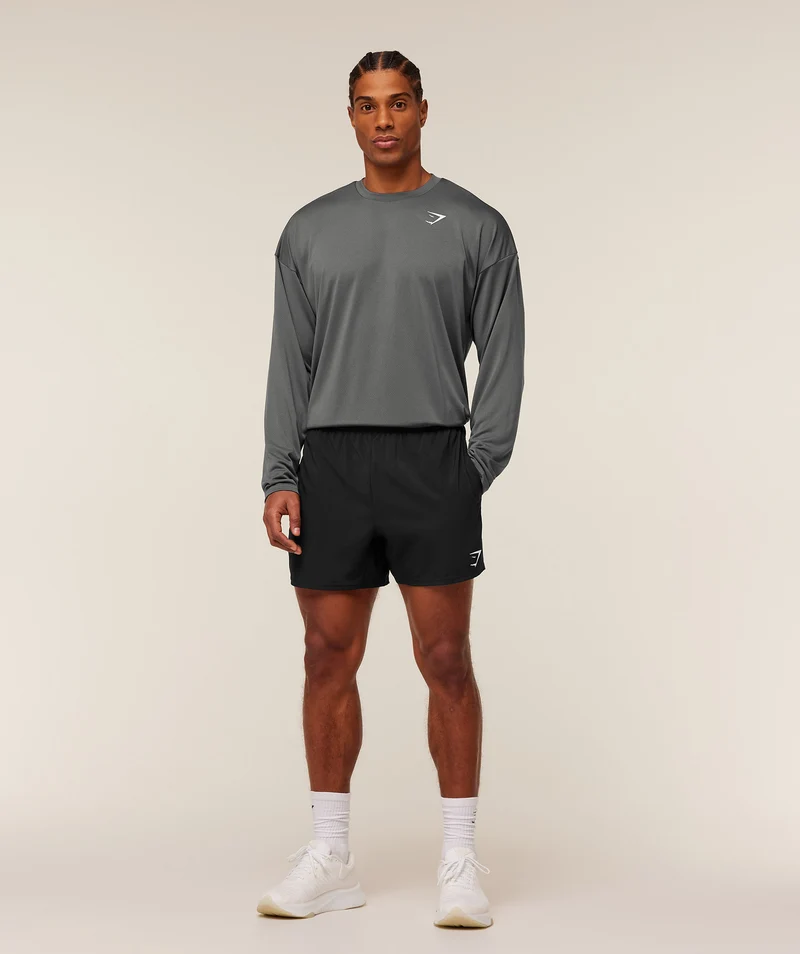 Gymshark Arrival Oversized Long Sleeve T-Shirt - Grey