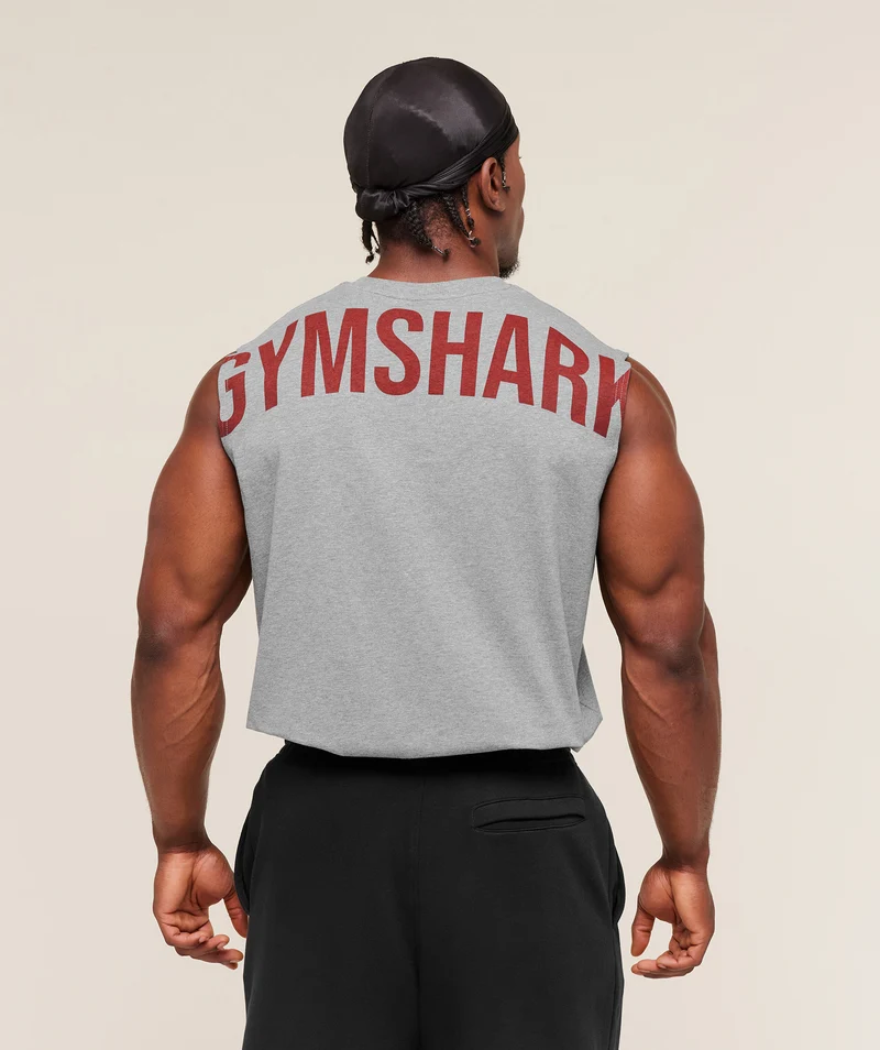 Gymshark Power Cut Off Tank - Charcoal Core Marl