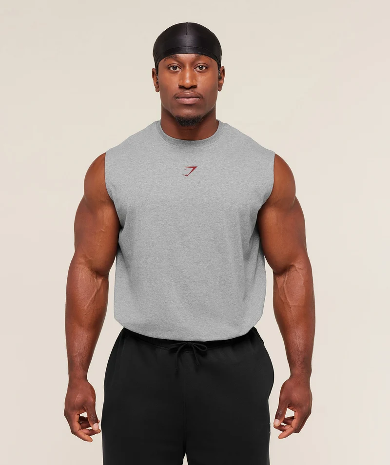 Gymshark Power Cut Off Tank - Charcoal Core Marl