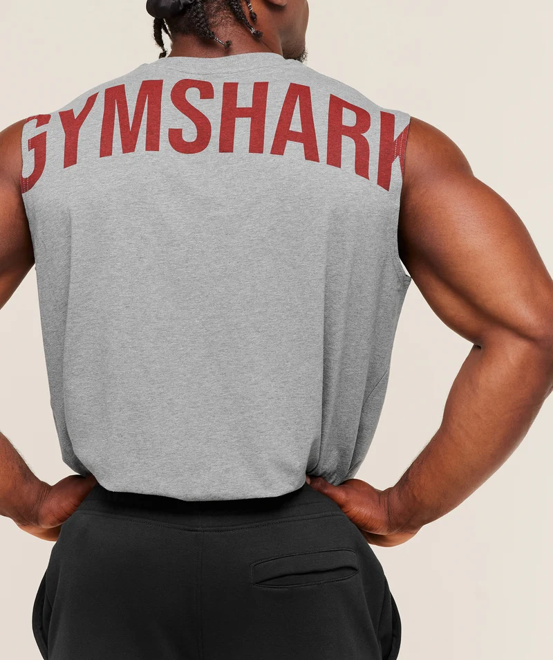 Gymshark Power Cut Off Tank - Charcoal Core Marl