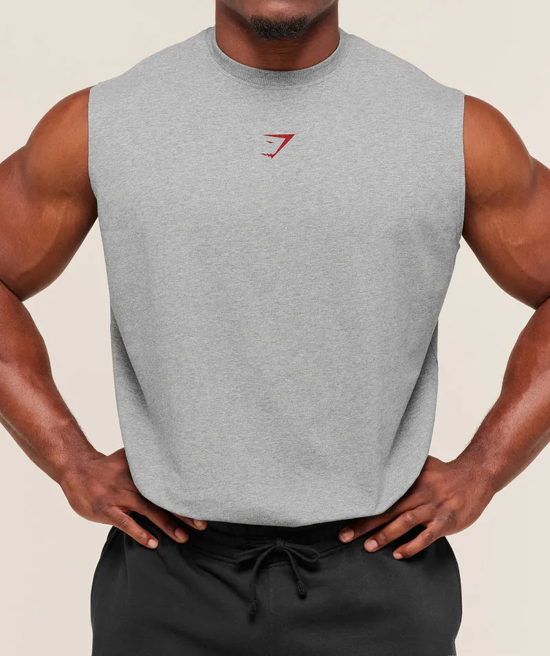 Gymshark Power Cut Off Tank - Charcoal Core Marl
