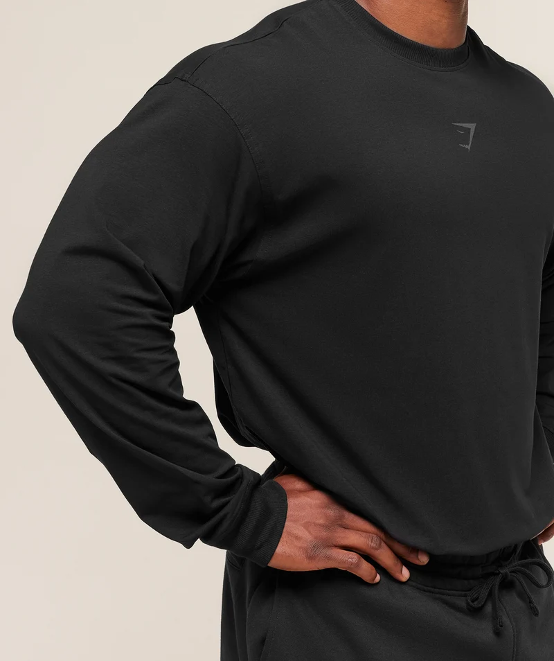 Gymshark Power Long Sleeve T-Shirt - Black/Asphalt Grey