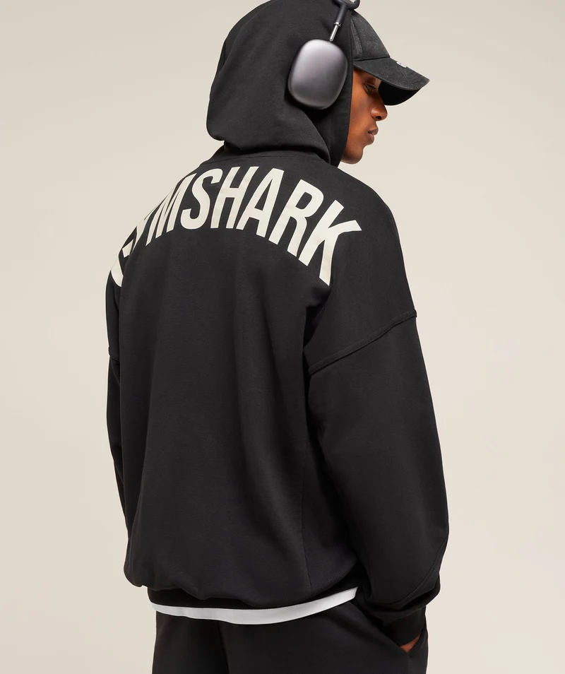 Gymshark Power Zip Up Hoodie - Black/Oat White