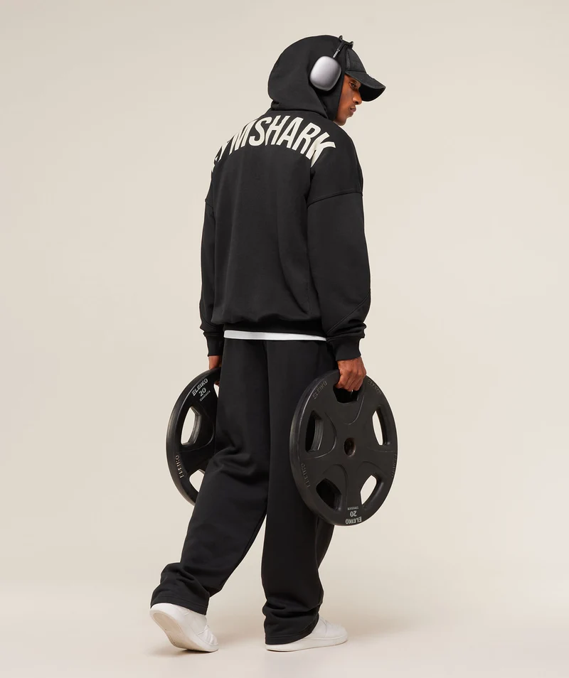 Gymshark Power Zip Up Hoodie - Black/Oat White